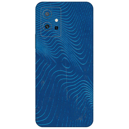 VIVO Y Series Phone Skins (All Models) - Abstract Blue Line Map - 3D Embossed Finish (L-272) Vivo Y75 (5G)