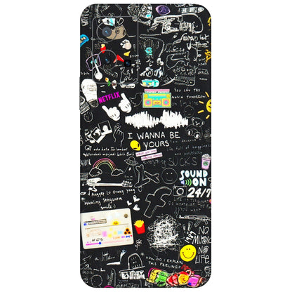 VIVO Y Series Phone Skins (All Models) - Black Creatives Doodles - 3D Embossed Finish (L-311) Vivo Y75 (5G)