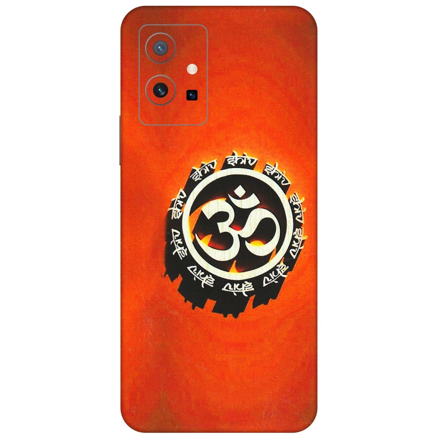 VIVO Y Series Phone Skins (All Models) - Aum Shiv Orange - 3D Embossed Finish (L-32) Vivo Y75 (5G)