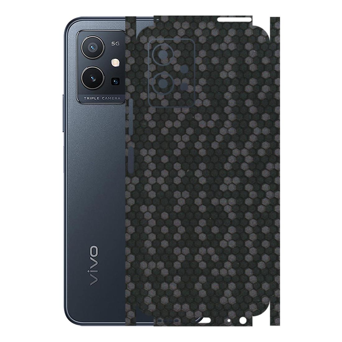 VIVO Y Series Phone Skins (All Models) - Black Grey Honeycomb Sober - 3D Embossed Finish (L-85) Vivo Y75 (5G)