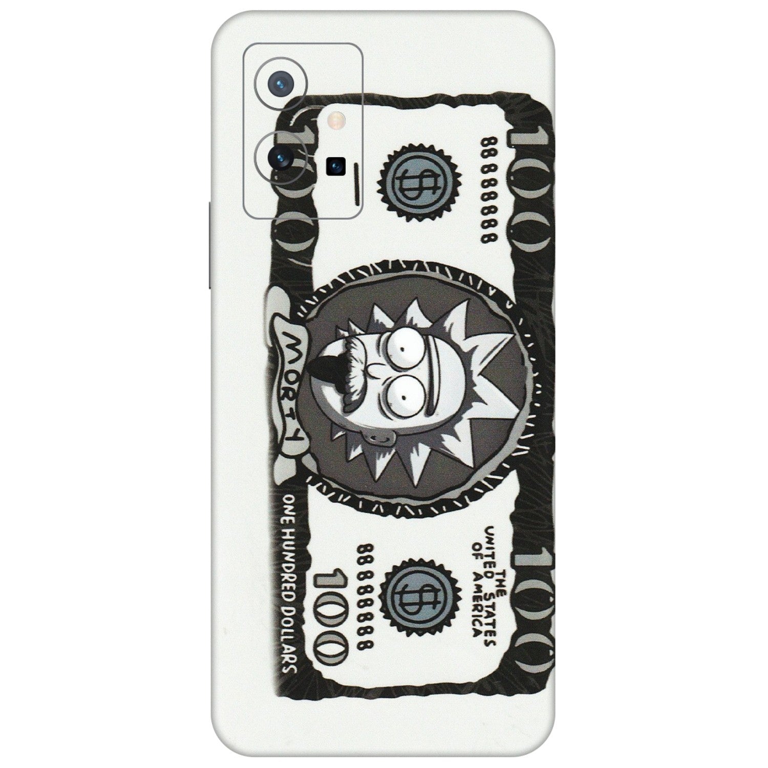 VIVO Y Series Phone Skins (All Models) - Rick And Morty Hundred Dollar Anime - Matte Finish (M-161) Vivo Y75 (5G)