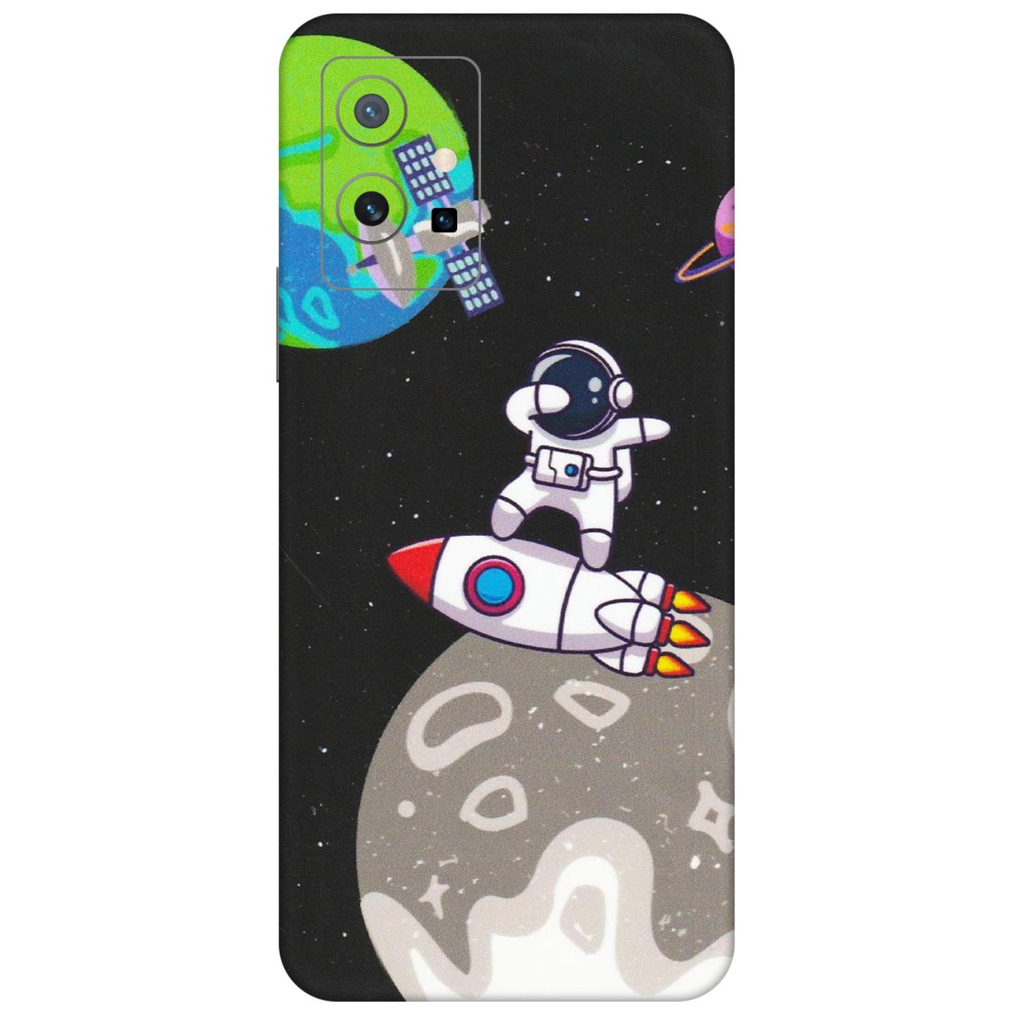 VIVO Y Series Phone Skins (All Models) - Astronaut Vibing Toon Running - Matte Finish (M-39) Vivo Y75 (5G)