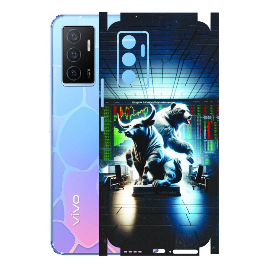 VIVO Y Series Phone Skins (All Models) - Stock Market Sensex Bear vs Bulls - 3D Embossed Finish (L-15) Vivo Y75