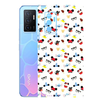 VIVO Y Series Phone Skins (All Models) - Minnie Mouse & Donald Doodles s - 3D Embossed Finish (L-194) Vivo Y75