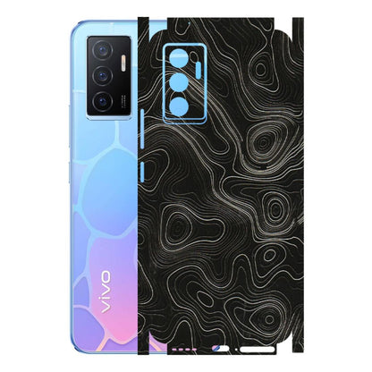 VIVO Y Series Phone Skins (All Models) - Black Swirl - 3D Embossed Finish (L-196) Vivo Y75