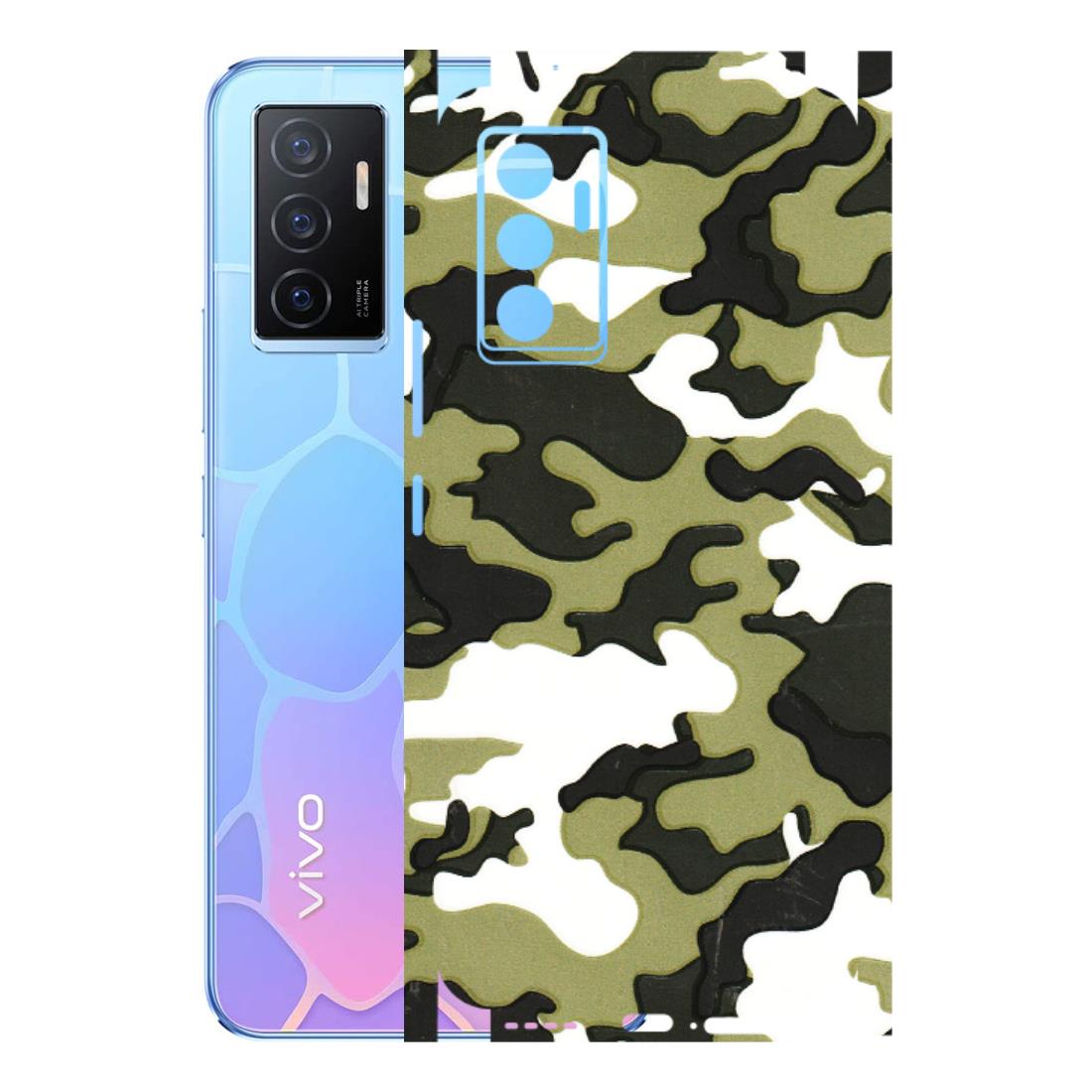 VIVO Y Series Phone Skins (All Models) - Camouflages White And Green - 3D Embossed Finish (L-243) Vivo Y75