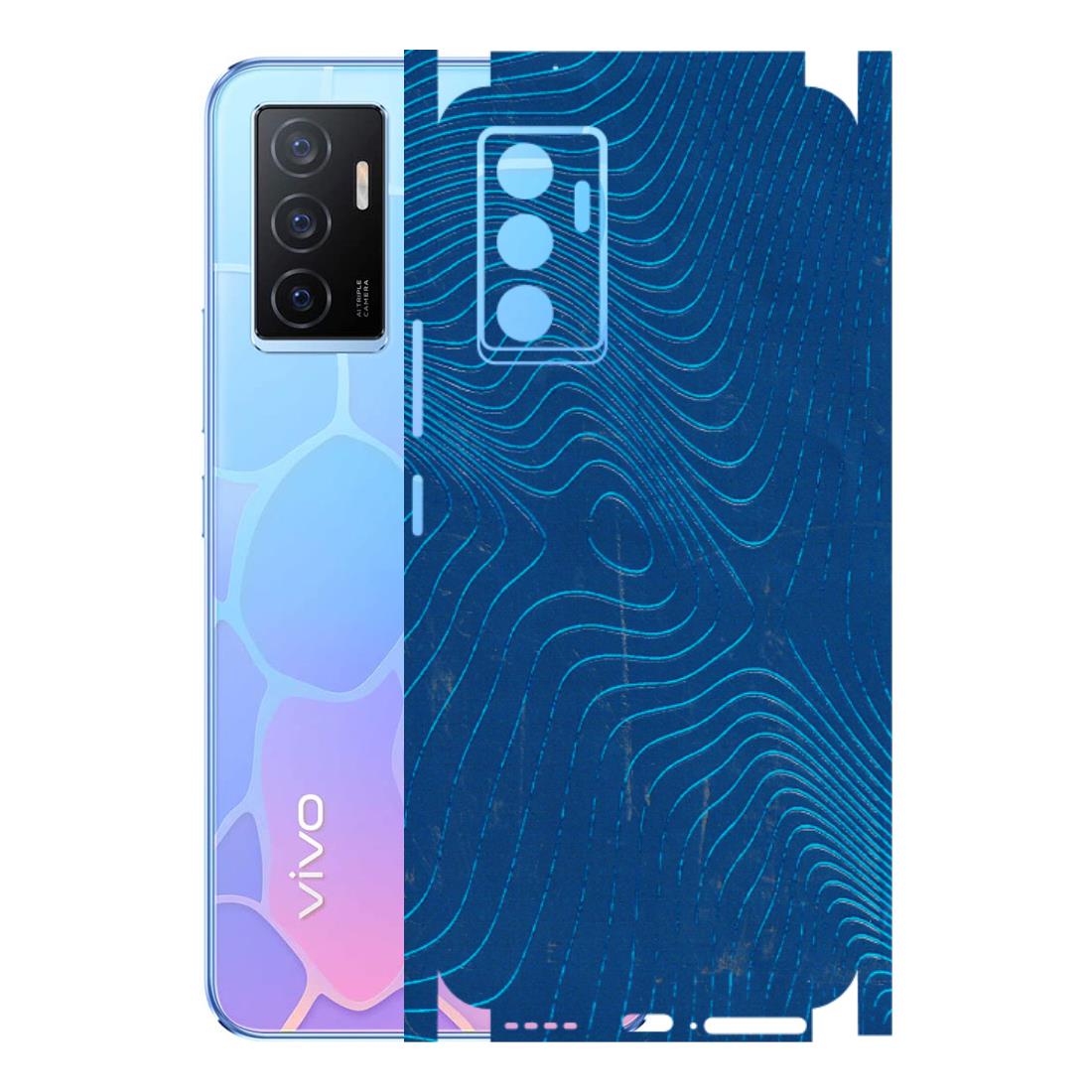 VIVO Y Series Phone Skins (All Models) - Abstract Blue Line Map - 3D Embossed Finish (L-272) Vivo Y75