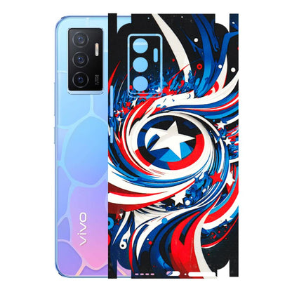 VIVO Y Series Phone Skins (All Models) - Captain America Logo - 3D Embossed Finish (L-307) Vivo Y75