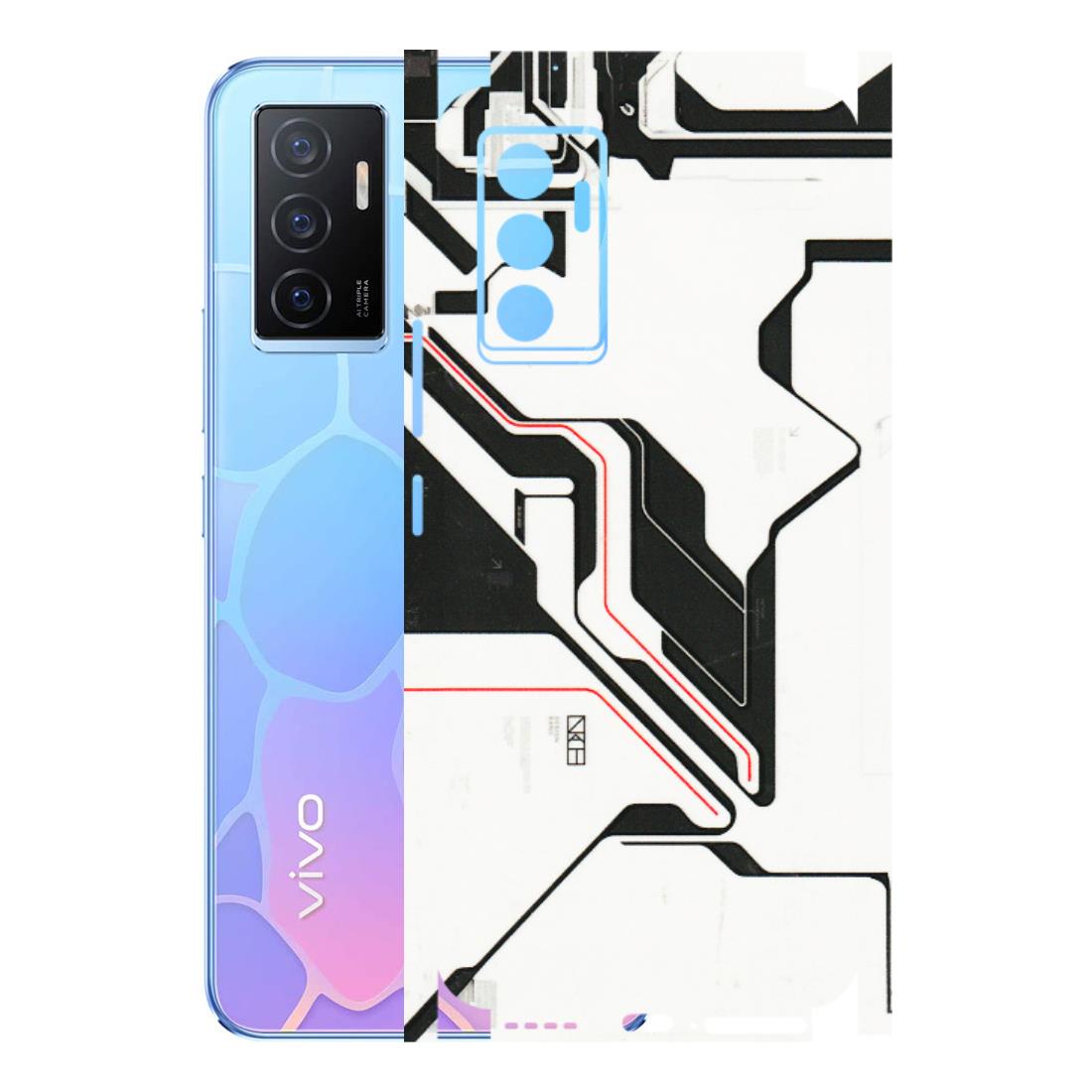 VIVO Y Series Phone Skins (All Models) - White Techy Logo - 3D Embossed Finish (L-312) Vivo Y75