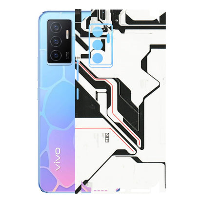VIVO Y Series Phone Skins (All Models) - White Techy Logo - 3D Embossed Finish (L-312) Vivo Y75