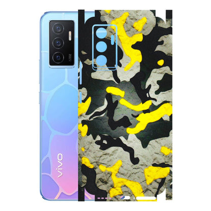 VIVO Y Series Phone Skins (All Models) - Yellow Camouflage - 3D Embossed Finish (L-61) Vivo Y75