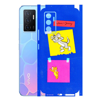 VIVO Y Series Phone Skins (All Models) - Tom N Jerry Sticky Notes - 3D Embossed Finish (L-88) Vivo Y75