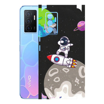 VIVO Y Series Phone Skins (All Models) - Astronaut Vibing Toon Running - Matte Finish (M-39) Vivo Y75
