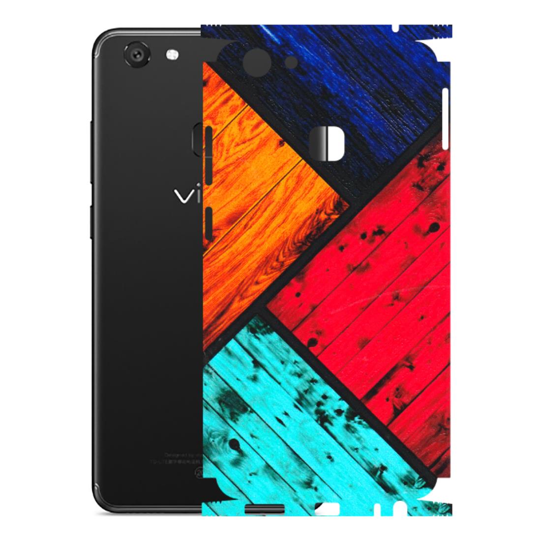 VIVO Y Series Phone Skins (All Models) - Colourful Wood Panels Abstract - 3D Embossed Finish (L-09) Vivo Y79
