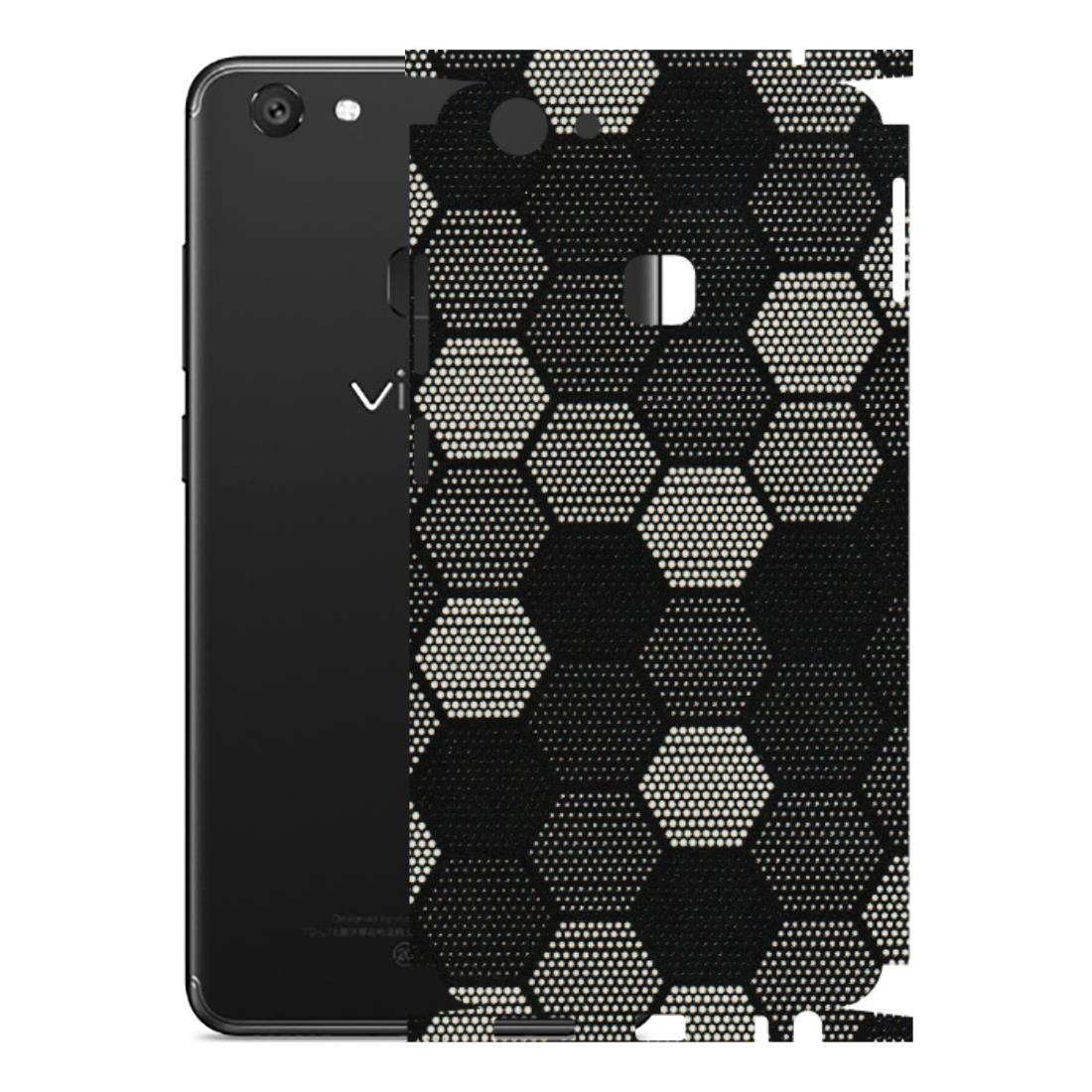 VIVO Y Series Phone Skins (All Models) - Black & White Dotted Honeycomb Texture - 3D Embossed Finish (L-202) Vivo Y79