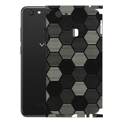VIVO Y Series Phone Skins (All Models) - Black & White Dotted Honeycomb Texture - 3D Embossed Finish (L-202) Vivo Y79