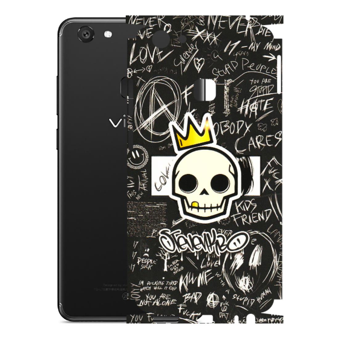 VIVO Y Series Phone Skins (All Models) - Funny Skull Black Chalk Grafitti - 3D Embossed Finish (L-22) Vivo Y79