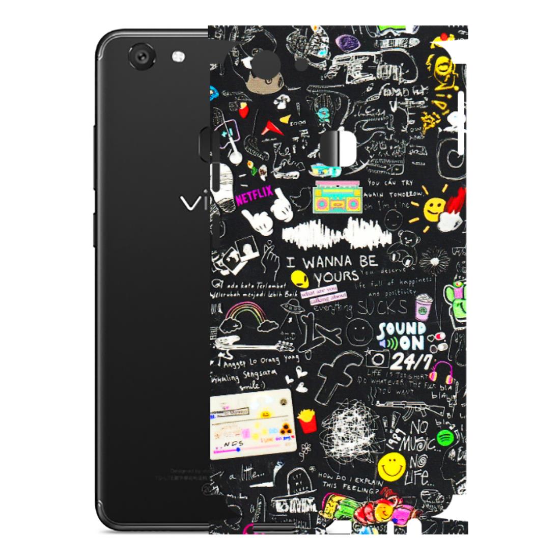 VIVO Y Series Phone Skins (All Models) - Black Creatives Doodles - 3D Embossed Finish (L-311) Vivo Y79
