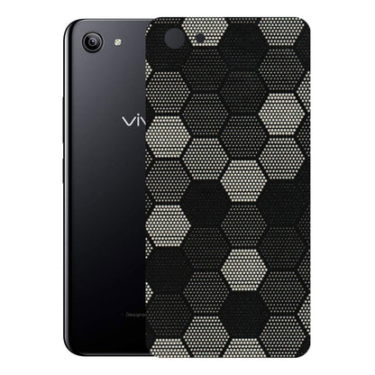VIVO Y Series Phone Skins (All Models) - Black & White Dotted Honeycomb Texture - 3D Embossed Finish (L-202) Vivo Y81I