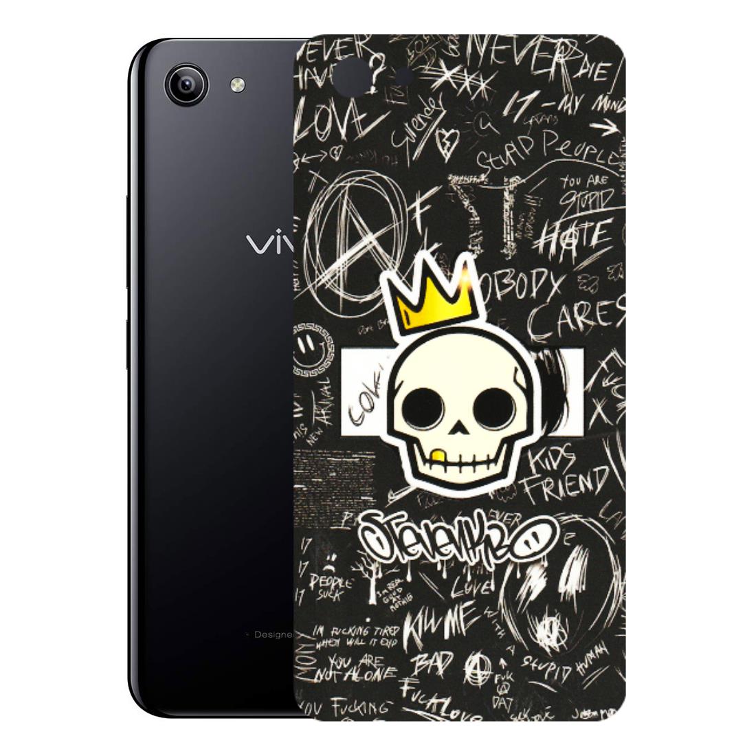 VIVO Y Series Phone Skins (All Models) - Funny Skull Black Chalk Grafitti - 3D Embossed Finish (L-22) Vivo Y81I
