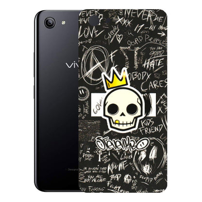 VIVO Y Series Phone Skins (All Models) - Funny Skull Black Chalk Grafitti - 3D Embossed Finish (L-22) Vivo Y81I