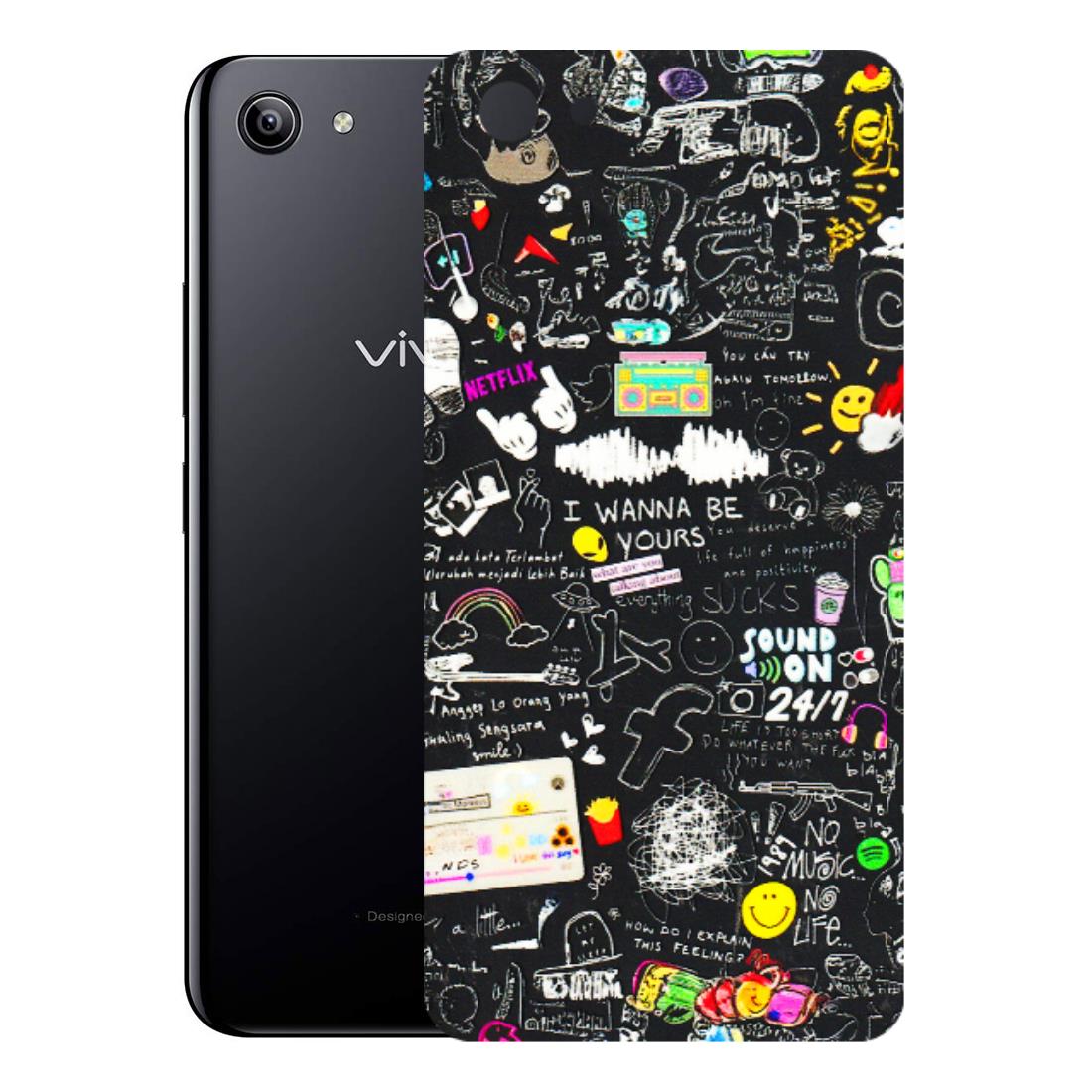 VIVO Y Series Phone Skins (All Models) - Black Creatives Doodles - 3D Embossed Finish (L-311) Vivo Y81I