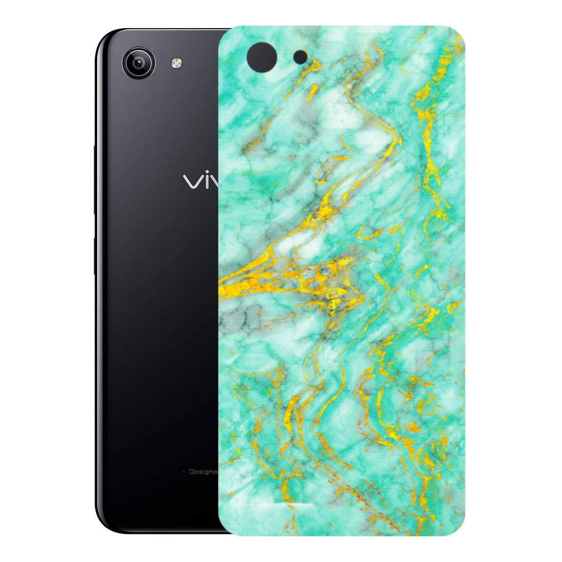 VIVO Y Series Phone Skins (All Models) - Green And Gold Marble Feel - Matte Finish (M-16) Vivo Y81I
