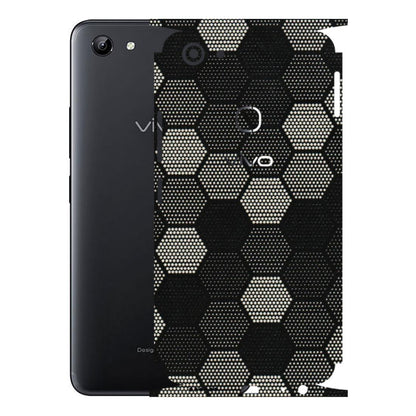 VIVO Y Series Phone Skins (All Models) - Black & White Dotted Honeycomb Texture - 3D Embossed Finish (L-202) Vivo Y81