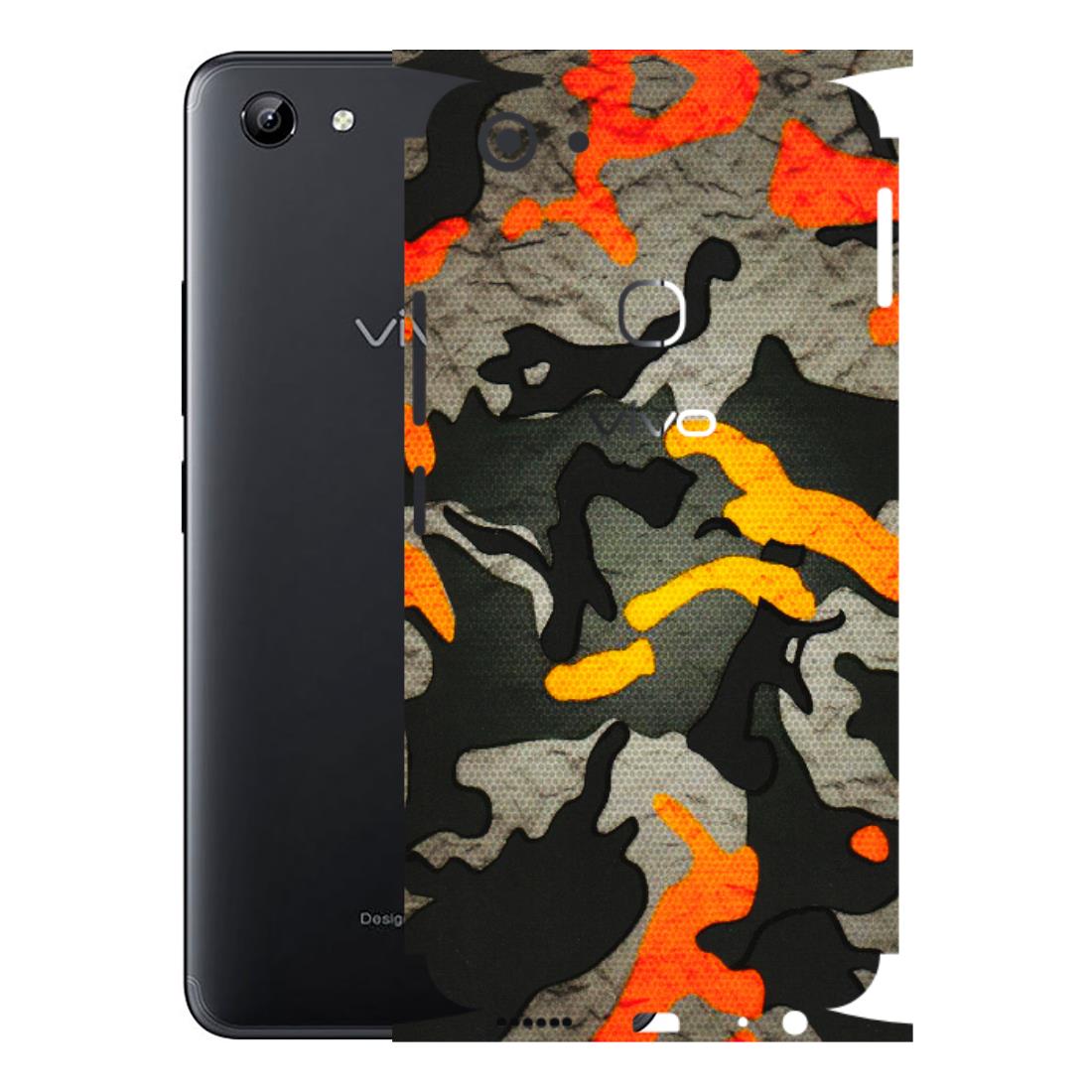 VIVO Y Series Phone Skins (All Models) - Orange Camouflage - 3D Embossed Finish (L-204) Vivo Y81