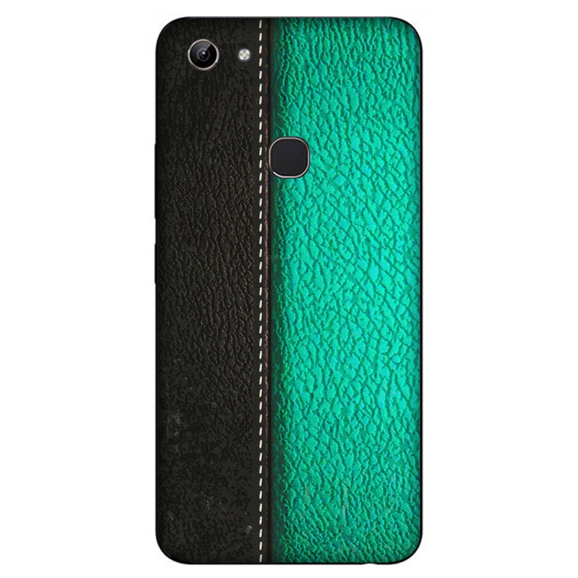VIVO Y Series Phone Skins (All Models) - Black Green Dual Leather Stich - 3D Embossed Finish (L-233) Vivo Y81