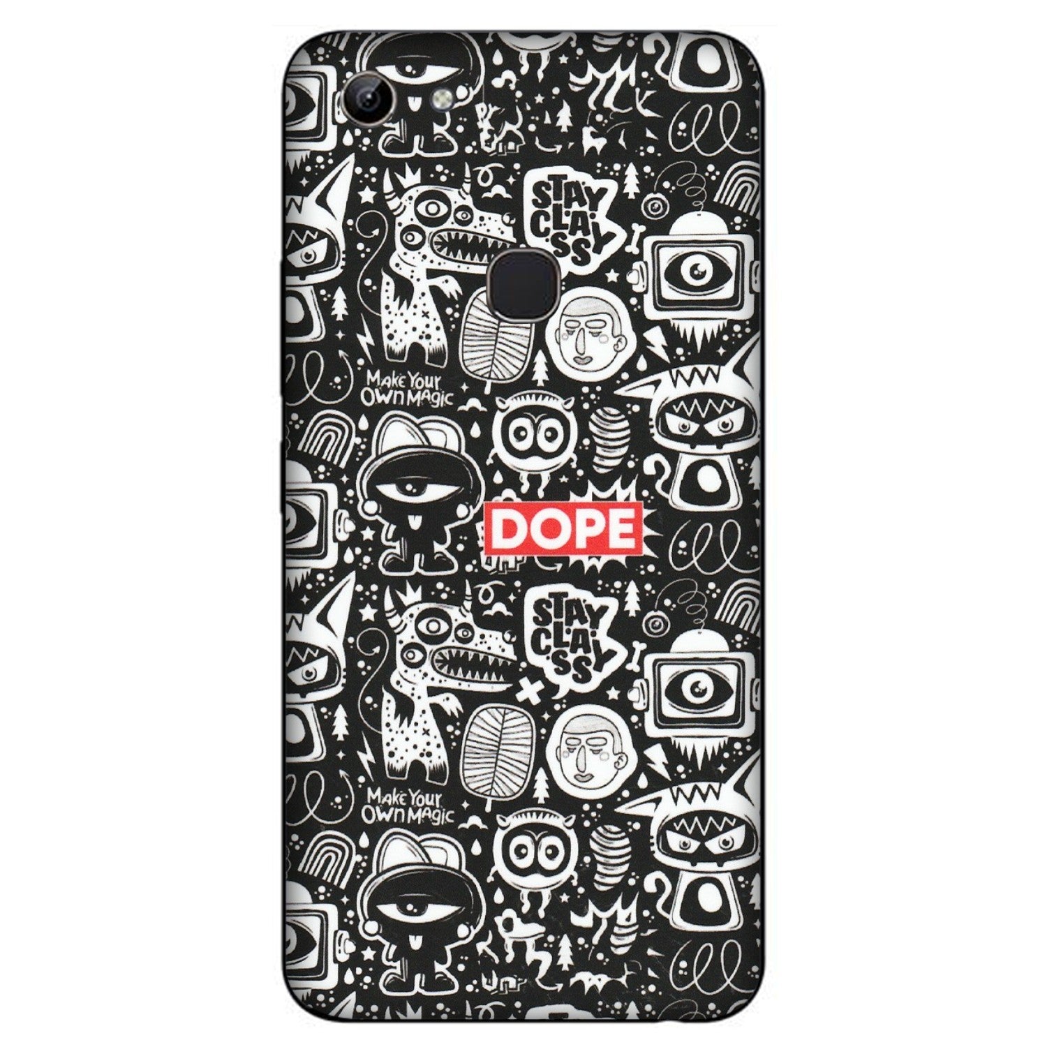 VIVO Y Series Phone Skins (All Models) - Dope Stay Classy Black Doodles - Matte Finish (M-126) Vivo Y81