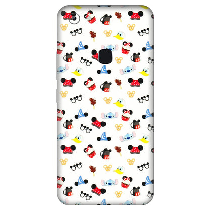 VIVO Y Series Phone Skins (All Models) - Minnie Mouse & Donald Doodles s - 3D Embossed Finish (L-194) Vivo Y83