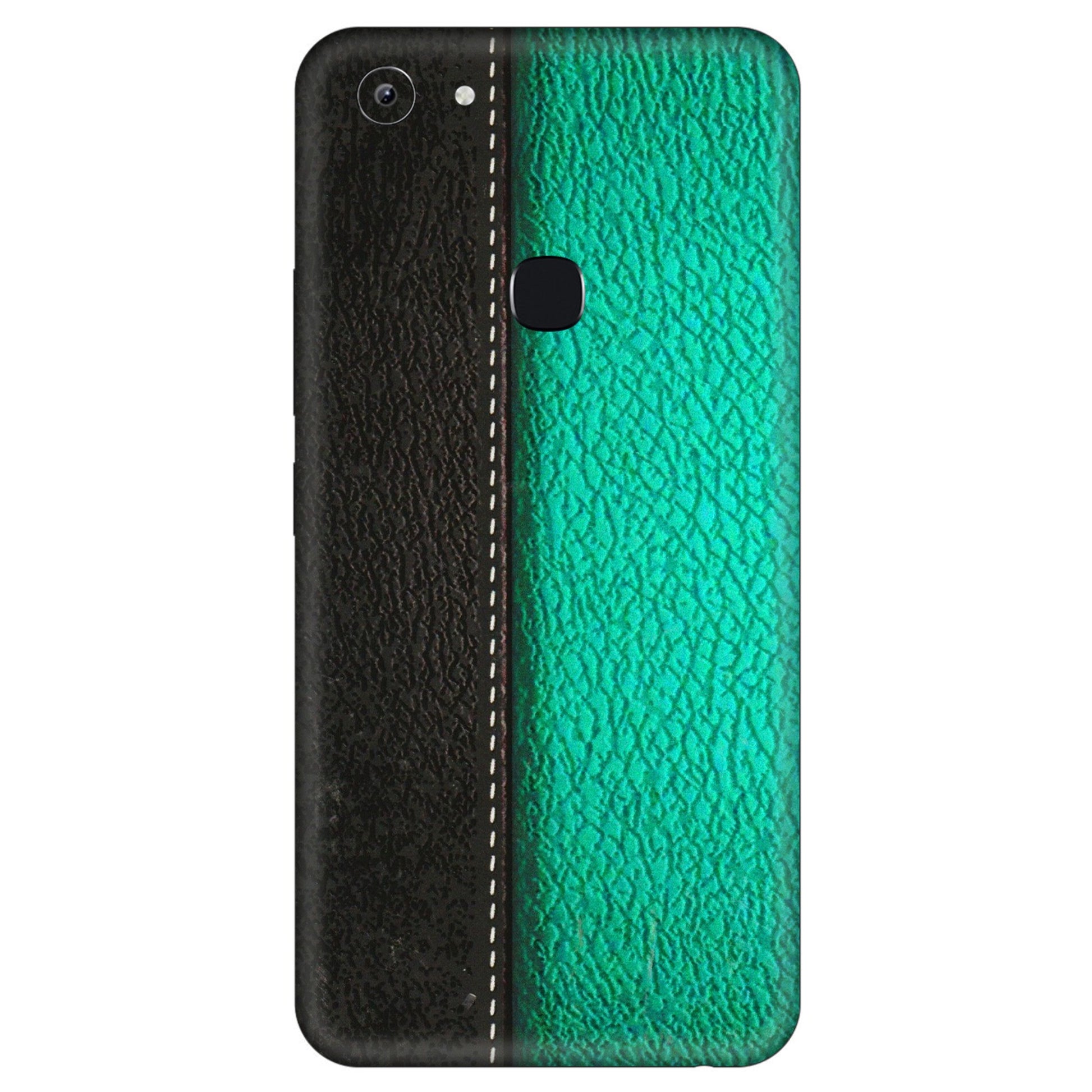 VIVO Y Series Phone Skins (All Models) - Black Green Dual Leather Stich - 3D Embossed Finish (L-233) Vivo Y83