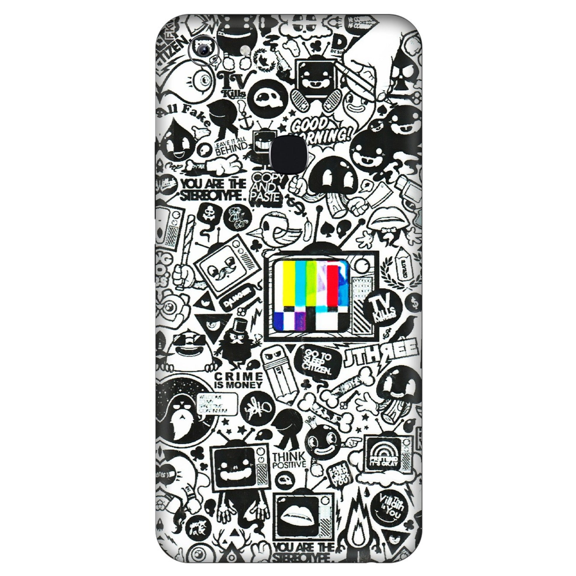 VIVO Y Series Phone Skins (All Models) - Doodles Positive Art - 3D Embossed Finish (L-263) Vivo Y83