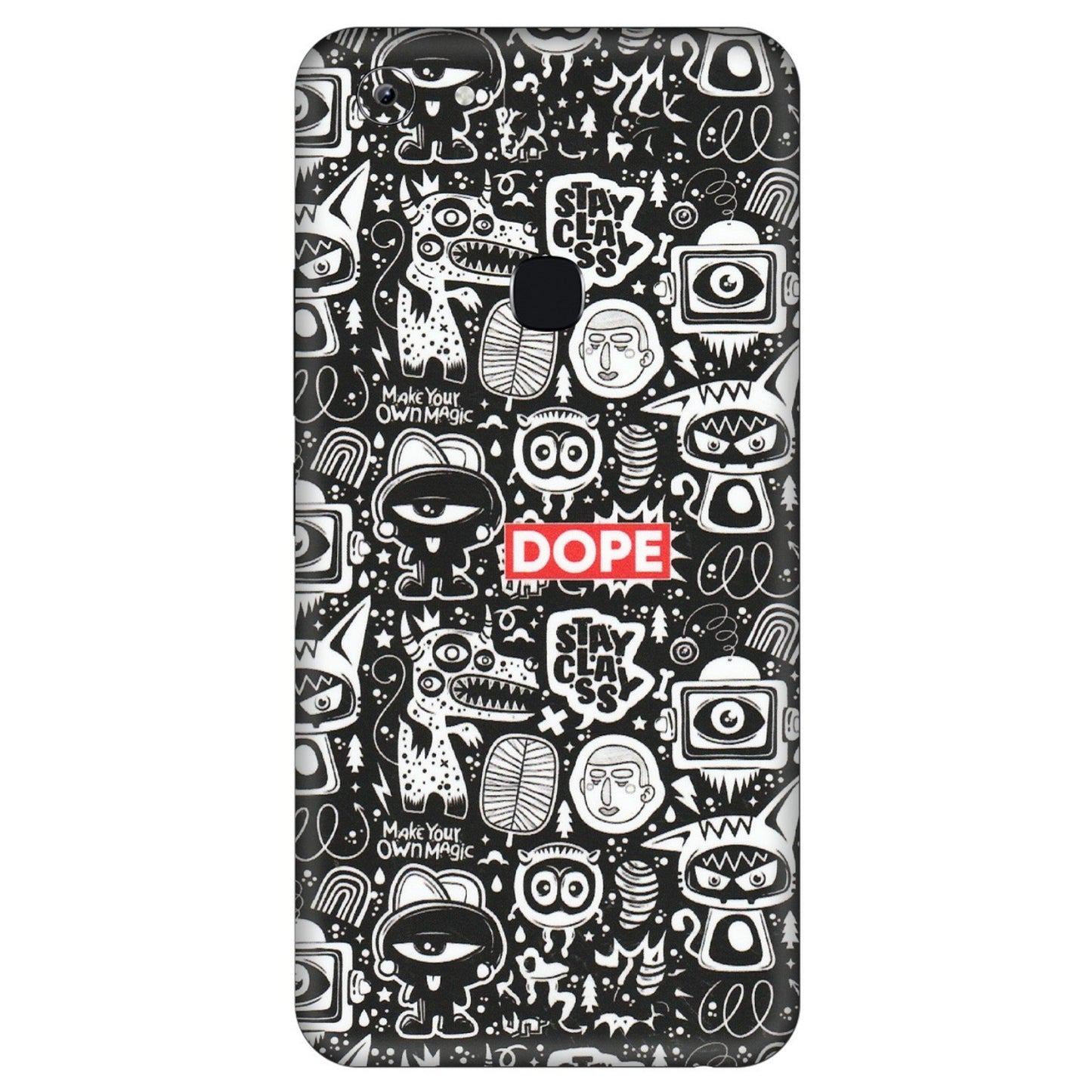 VIVO Y Series Phone Skins (All Models) - Dope Stay Classy Black Doodles - Matte Finish (M-126) Vivo Y83
