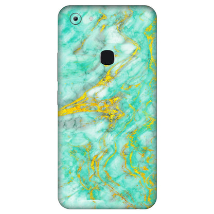VIVO Y Series Phone Skins (All Models) - Green And Gold Marble Feel - Matte Finish (M-16) Vivo Y83