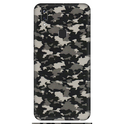 VIVO Y Series Phone Skins (All Models) - Black/Grey Camoflaunge - 3D Embossed Finish (L-142) Vivo Y83 Pro