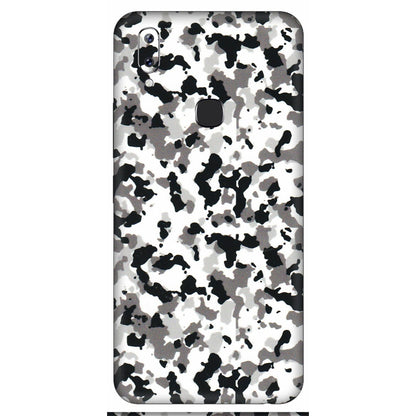 VIVO Y Series Phone Skins (All Models) - White Black Camouflage - 3D Embossed Finish (L-18) Vivo Y83 Pro