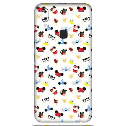 VIVO Y Series Phone Skins (All Models) - Minnie Mouse & Donald Doodles s - 3D Embossed Finish (L-194) Vivo Y83 Pro