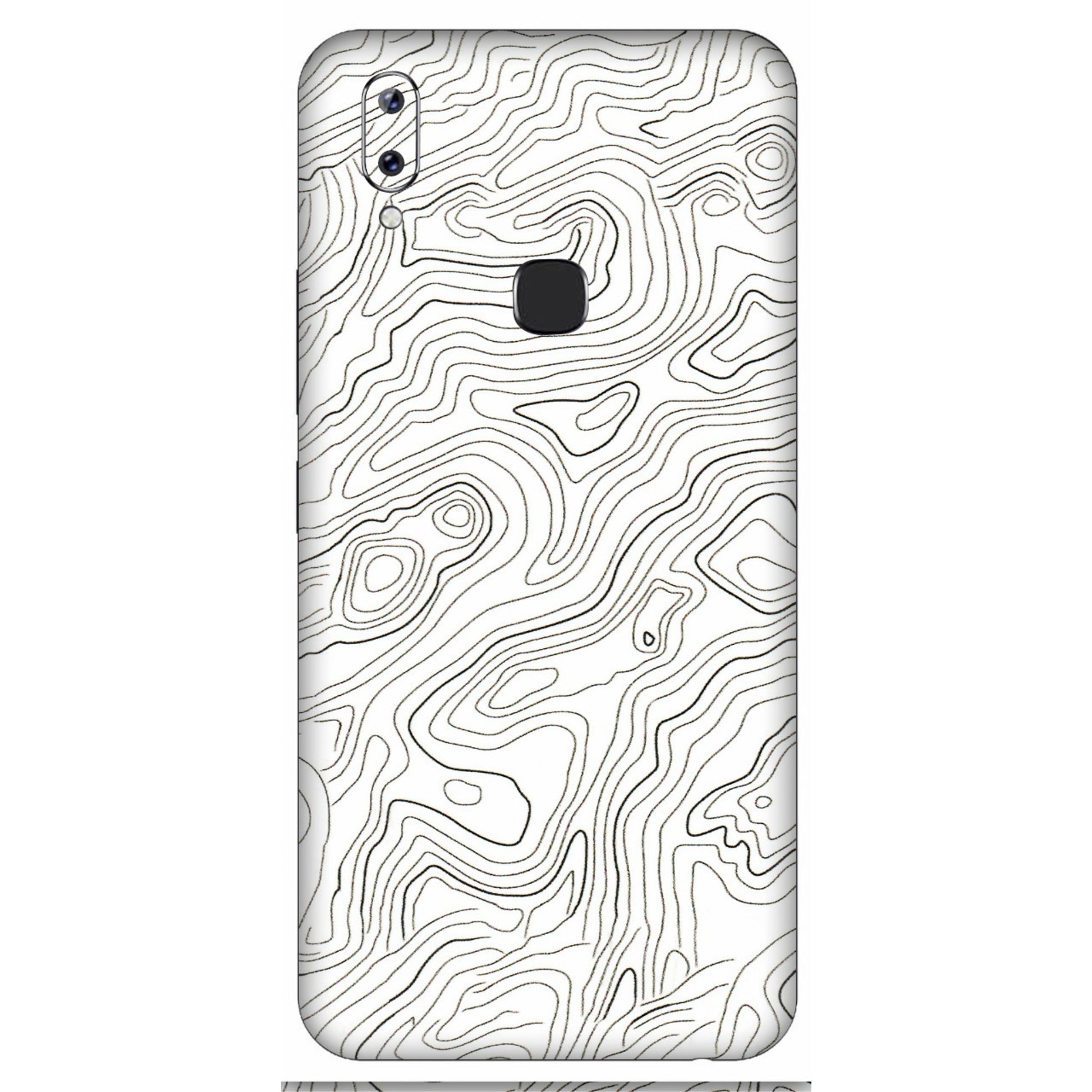 VIVO Y Series Phone Skins (All Models) - White Black Swirls - 3D Embossed Finish (L-219) Vivo Y83 Pro
