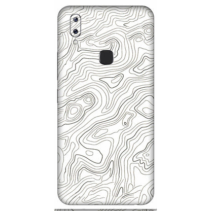 VIVO Y Series Phone Skins (All Models) - White Black Swirls - 3D Embossed Finish (L-219) Vivo Y83 Pro
