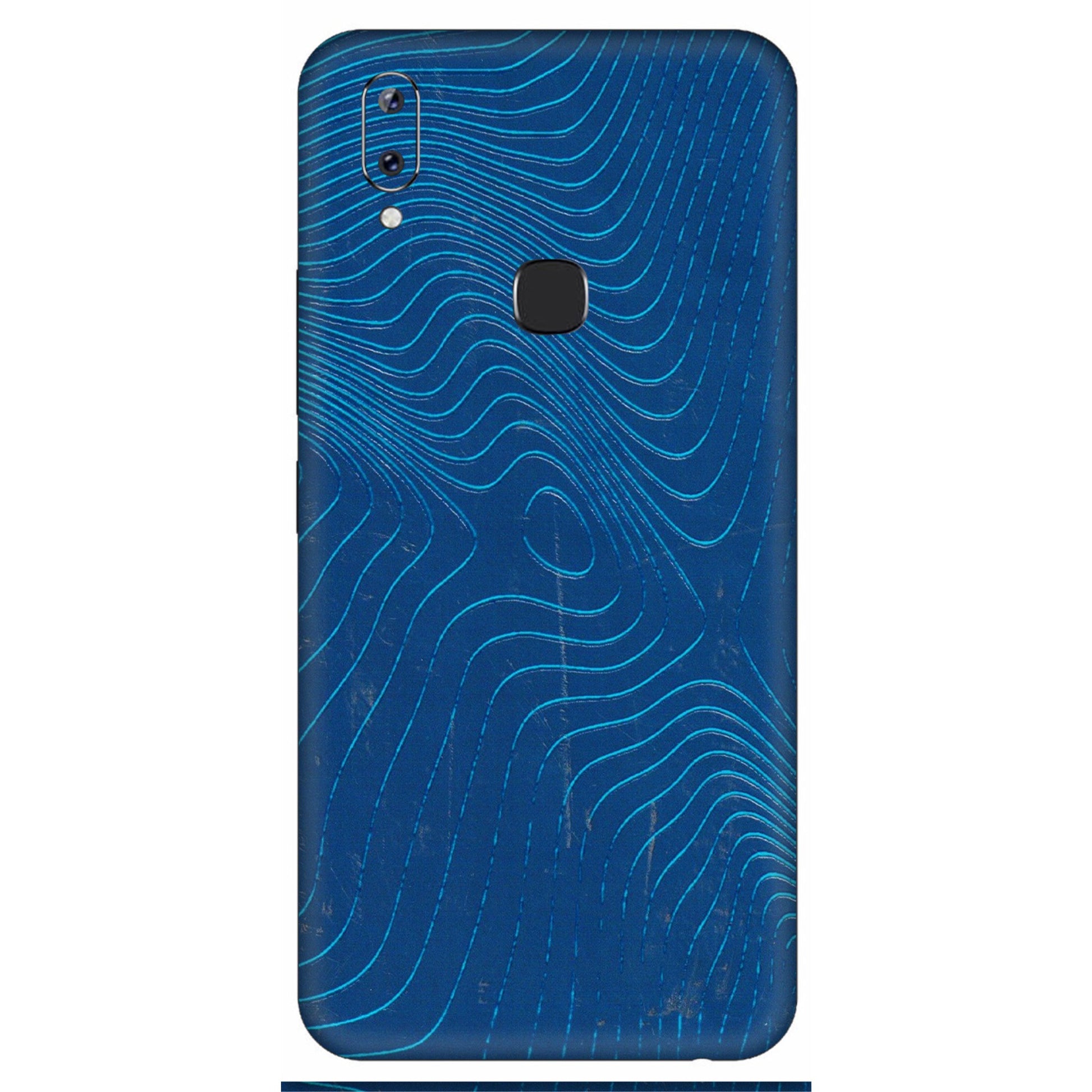 VIVO Y Series Phone Skins (All Models) - Abstract Blue Line Map - 3D Embossed Finish (L-272) Vivo Y83 Pro