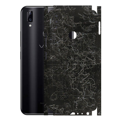VIVO Y Series Phone Skins (All Models) - Black map Texture - 3D Embossed Finish (L-201) Vivo Y83 Pro