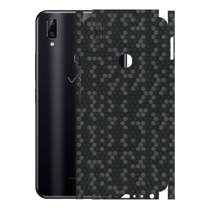 VIVO Y Series Phone Skins (All Models) - Black Grey Honeycomb Sober - 3D Embossed Finish (L-85) Vivo Y83 Pro