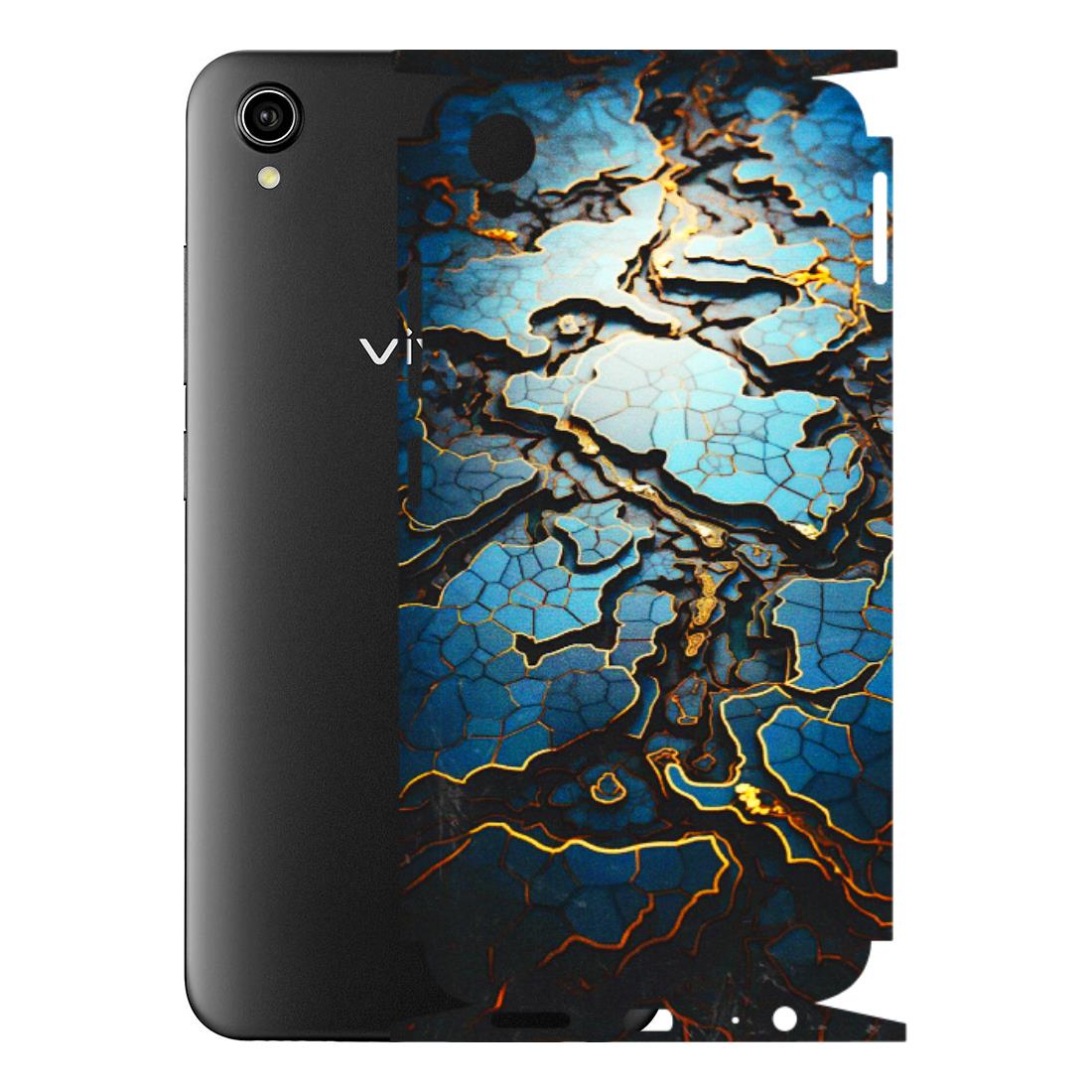 VIVO Y Series Phone Skins (All Models) - Blue Gold Abstract - 3D Embossed Finish (L-11) Vivo Y90