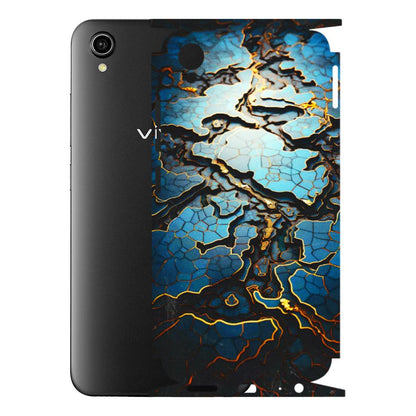 VIVO Y Series Phone Skins (All Models) - Blue Gold Abstract - 3D Embossed Finish (L-11) Vivo Y90