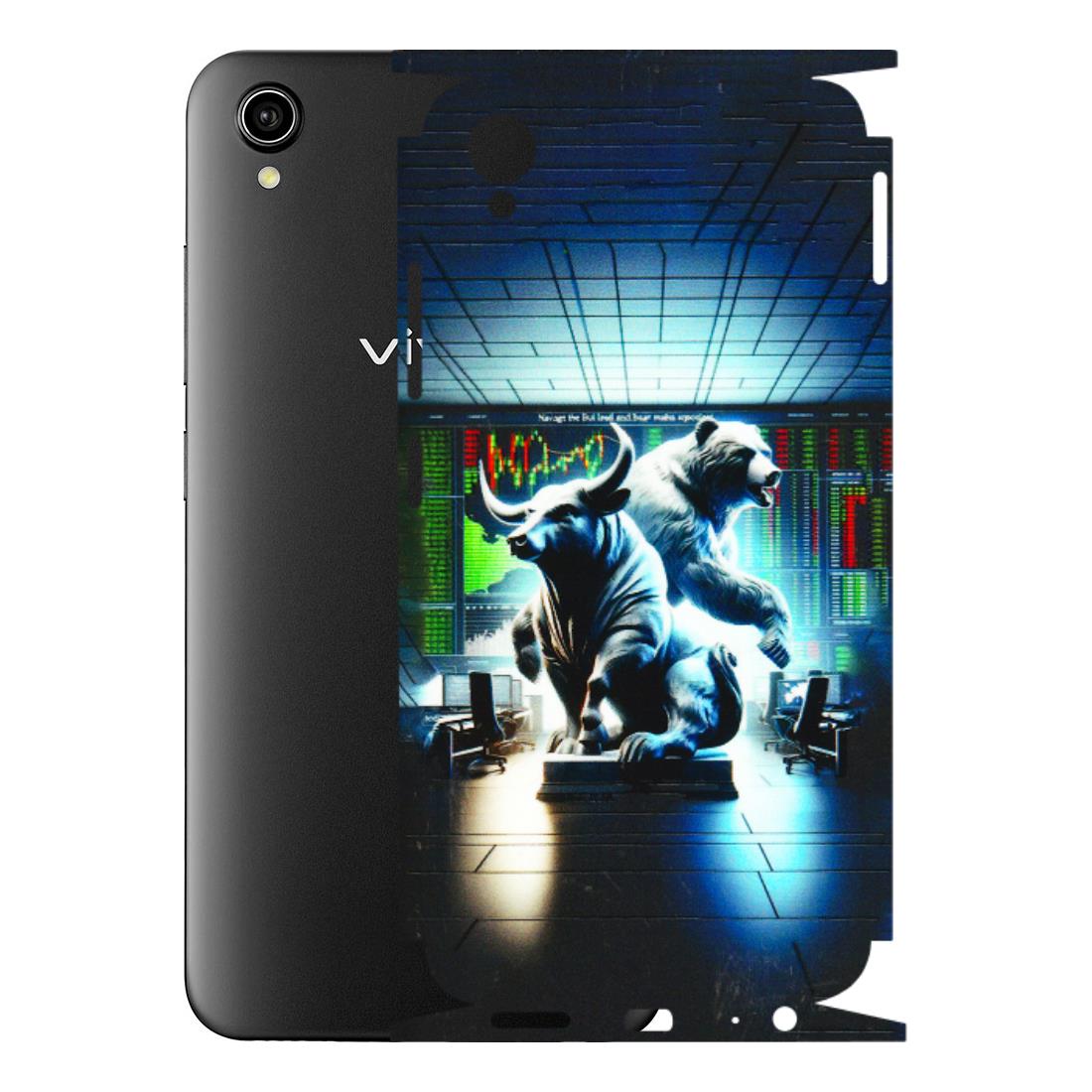 VIVO Y Series Phone Skins (All Models) - Stock Market Sensex Bear vs Bulls - 3D Embossed Finish (L-15) Vivo Y90