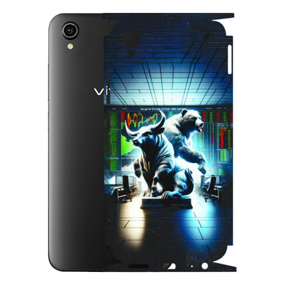 VIVO Y Series Phone Skins (All Models) - Stock Market Sensex Bear vs Bulls - 3D Embossed Finish (L-15) Vivo Y90