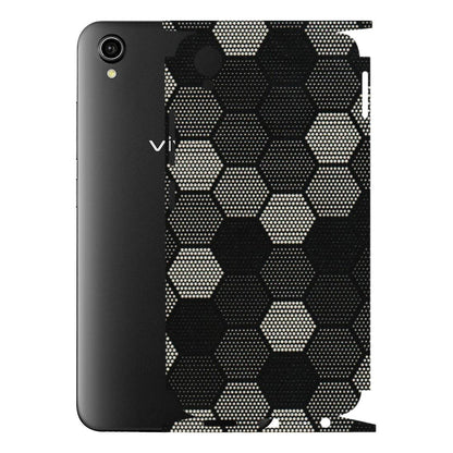 VIVO Y Series Phone Skins (All Models) - Black & White Dotted Honeycomb Texture - 3D Embossed Finish (L-202) Vivo Y90