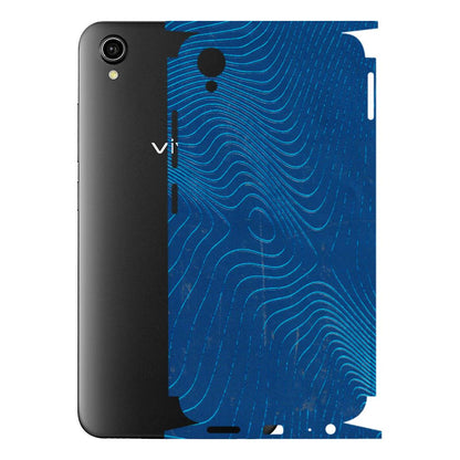 VIVO Y Series Phone Skins (All Models) - Abstract Blue Line Map - 3D Embossed Finish (L-272) Vivo Y90